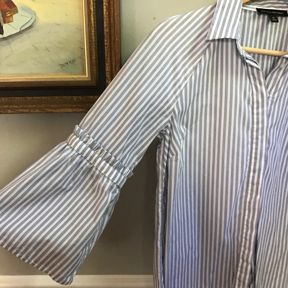 Banana Republic striped blouse with bell sleeves